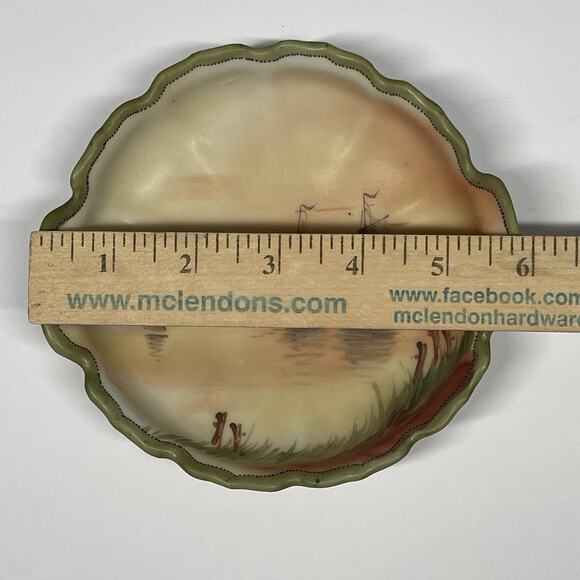 Old Noritake Handpainted Vase & Dish Sailing Ship Windmill Japan - Picture 14 of 16